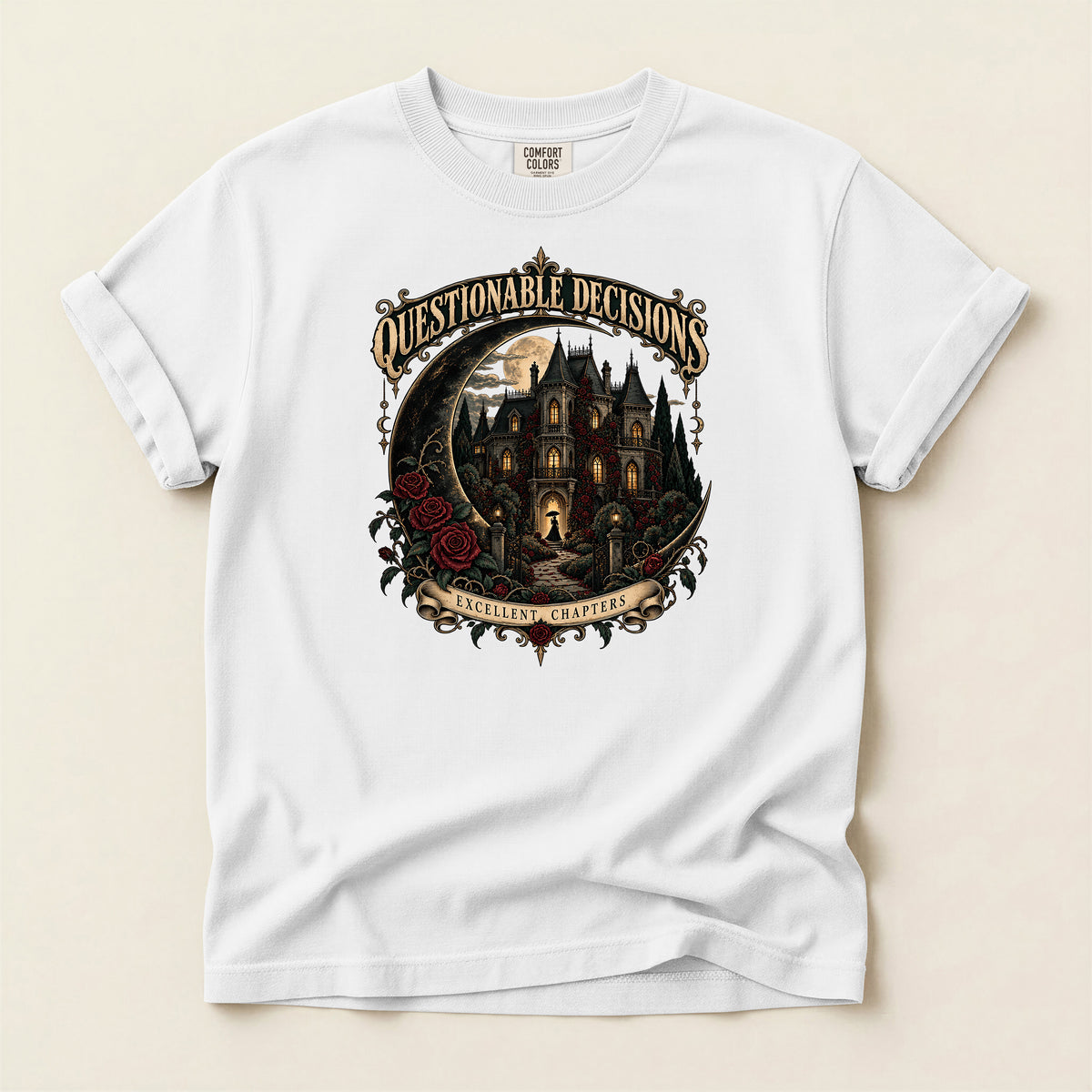 Questionable Decisions Haunted Castle Graphic T-Shirt