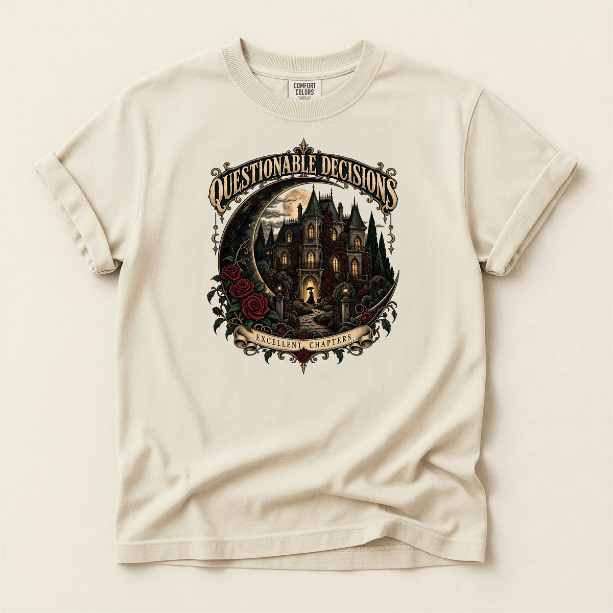 Questionable Decisions Haunted Castle Graphic T-Shirt