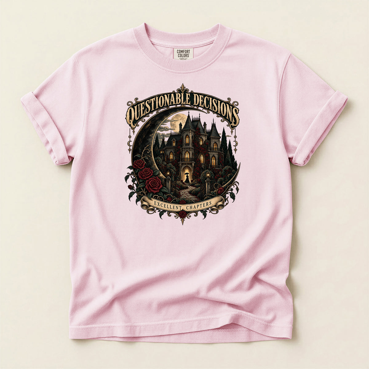 Questionable Decisions Haunted Castle Graphic T-Shirt