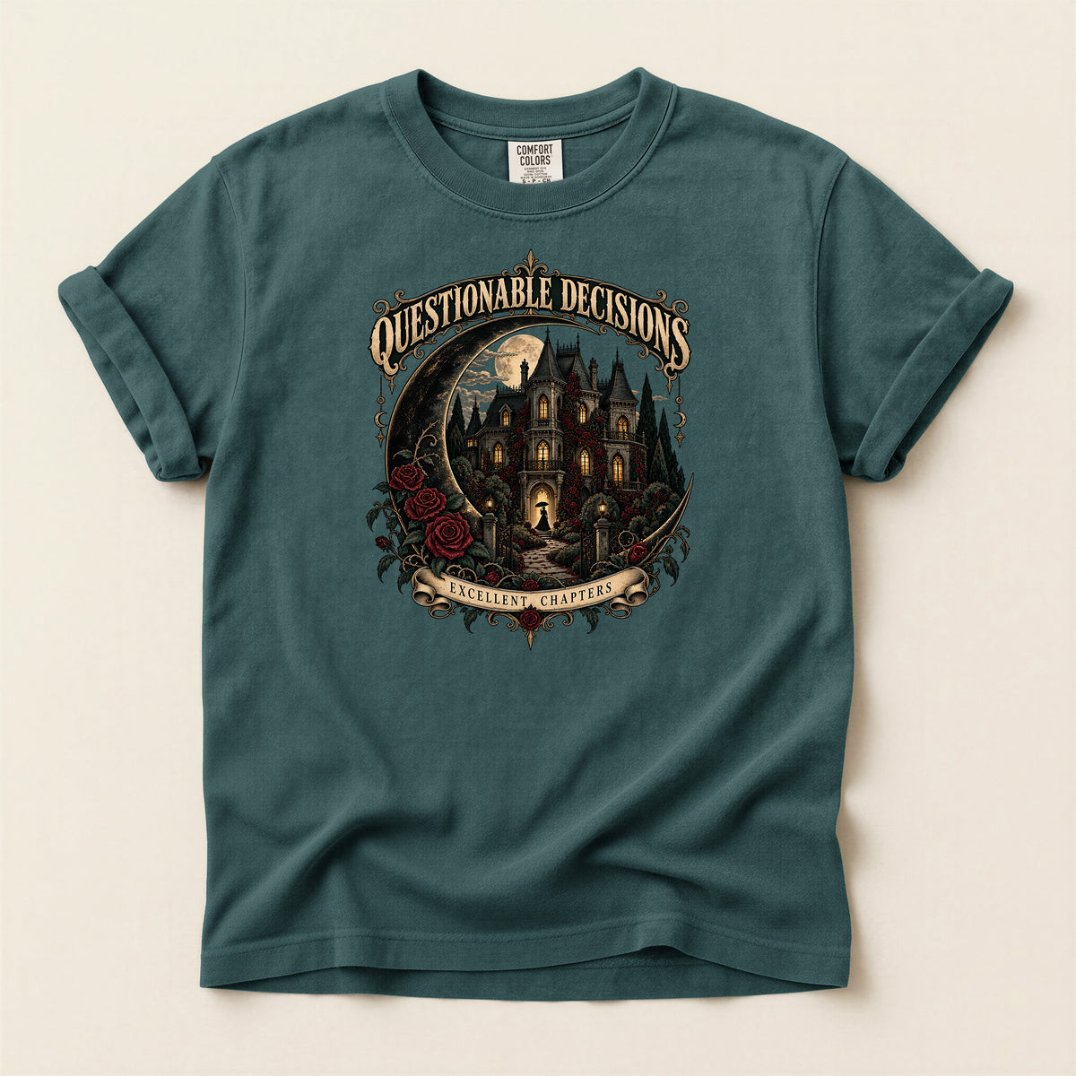 Questionable Decisions Haunted Castle Graphic T-Shirt