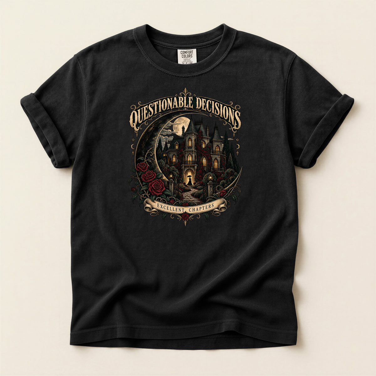 Questionable Decisions Haunted Castle Graphic T-Shirt