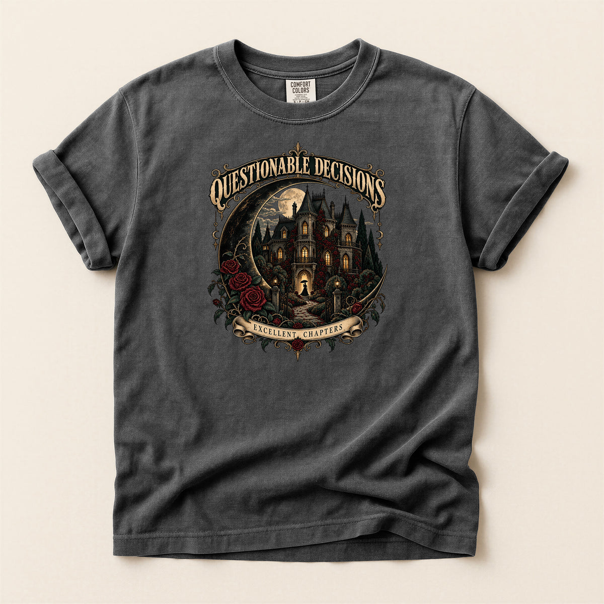 Questionable Decisions Haunted Castle Graphic T-Shirt