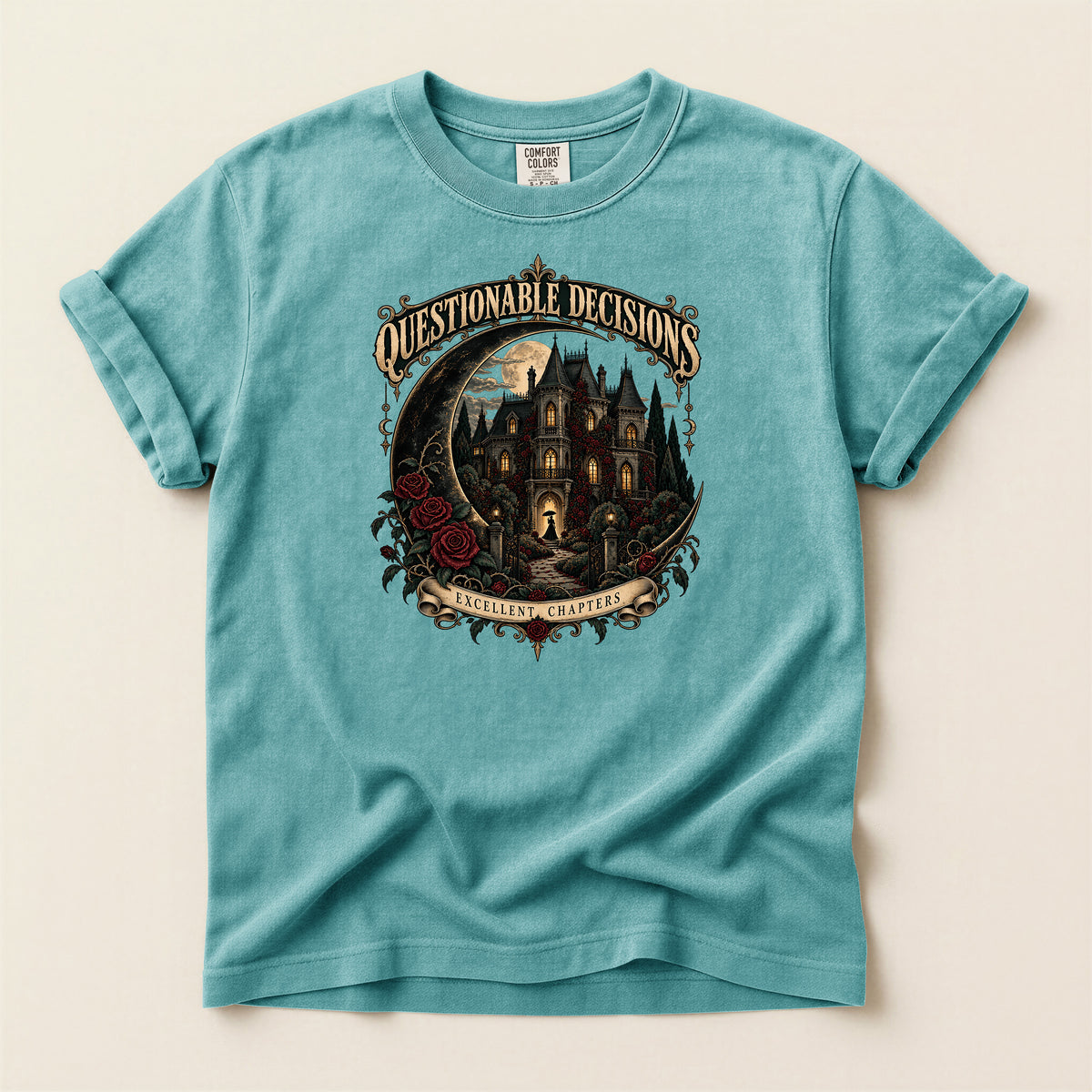 Questionable Decisions Haunted Castle Graphic T-Shirt