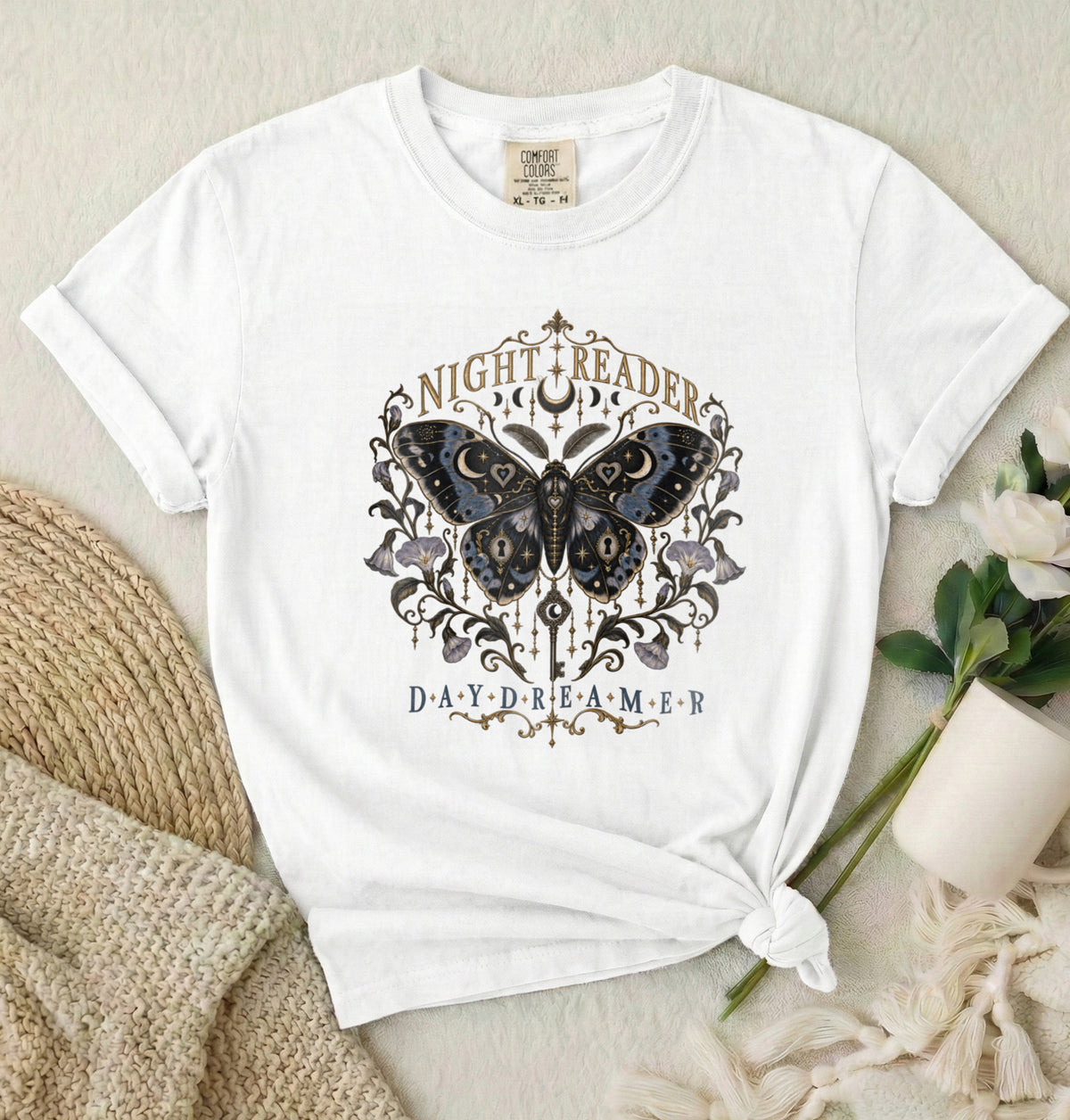 Night Reader Daydreamer Butterfly T-Shirt