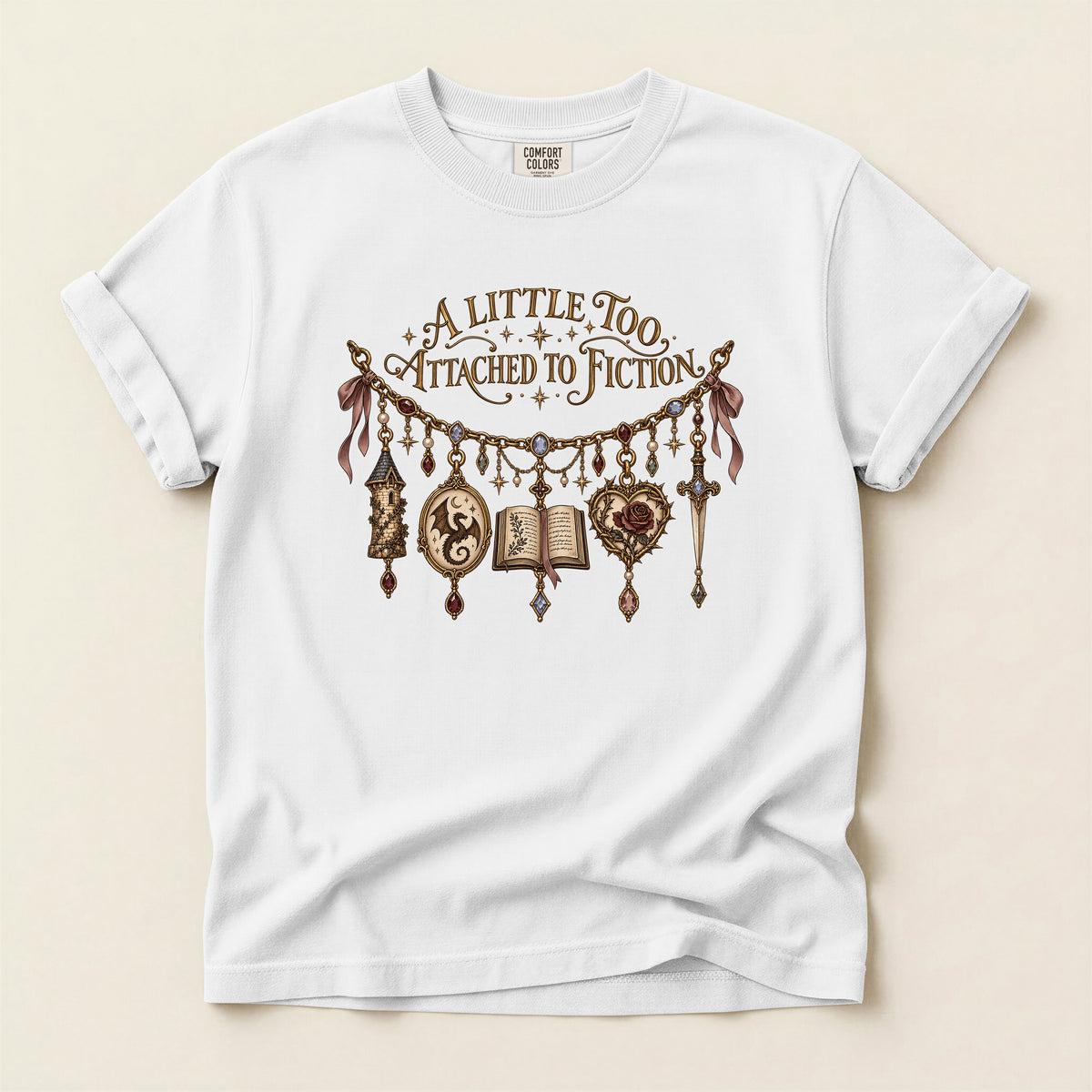A Little Too Attached to Fiction Book Lover T-Shirt