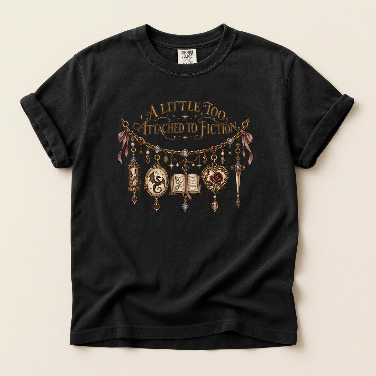 A Little Too Attached to Fiction Book Lover T-Shirt