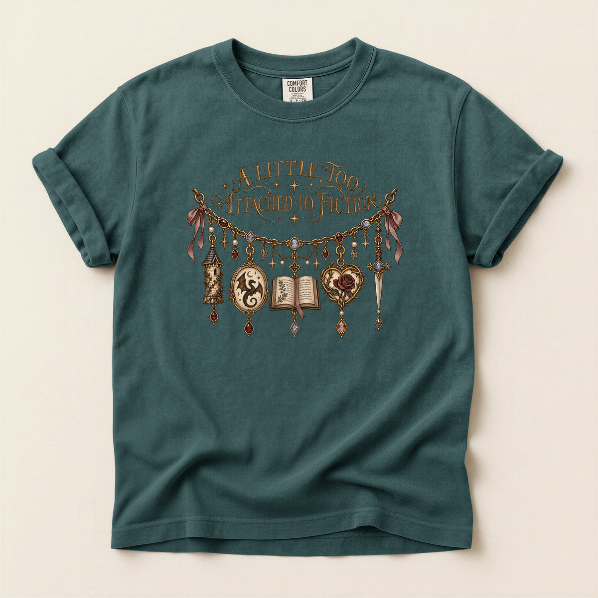 A Little Too Attached to Fiction Book Lover T-Shirt