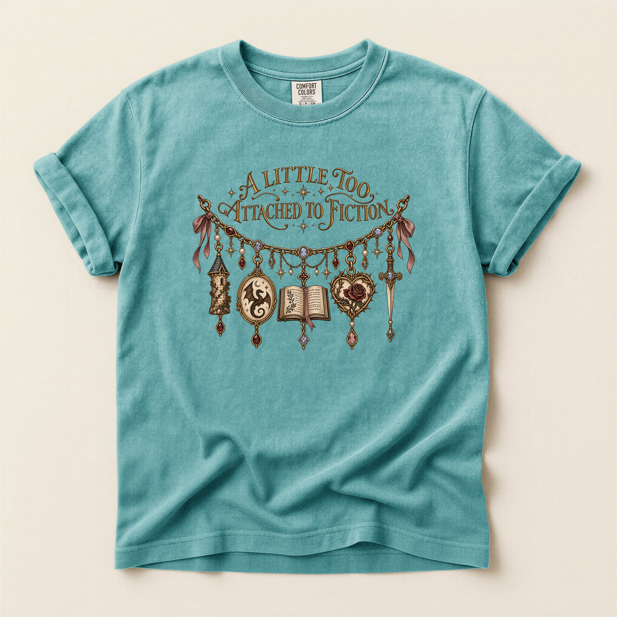 A Little Too Attached to Fiction Book Lover T-Shirt