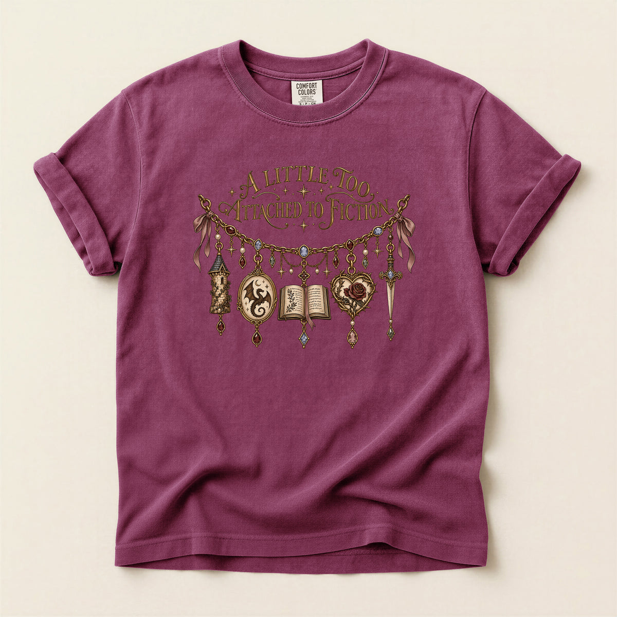 A Little Too Attached to Fiction Book Lover T-Shirt