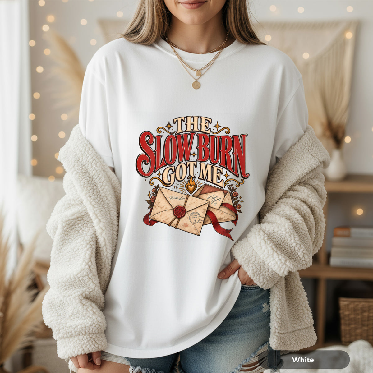 The Slow Burn To Me T-Shirt – Vintage Love Letters Design