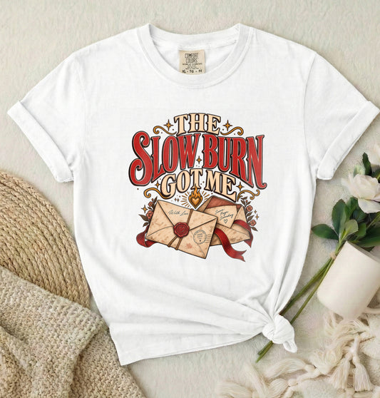 The Slow Burn To Me T-Shirt – Vintage Love Letters Design