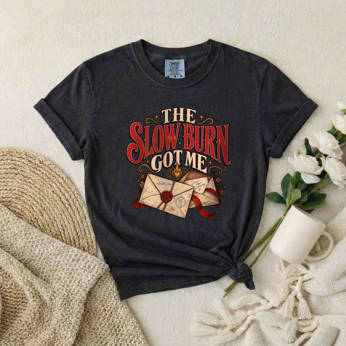 The Slow Burn To Me T-Shirt – Vintage Love Letters Design