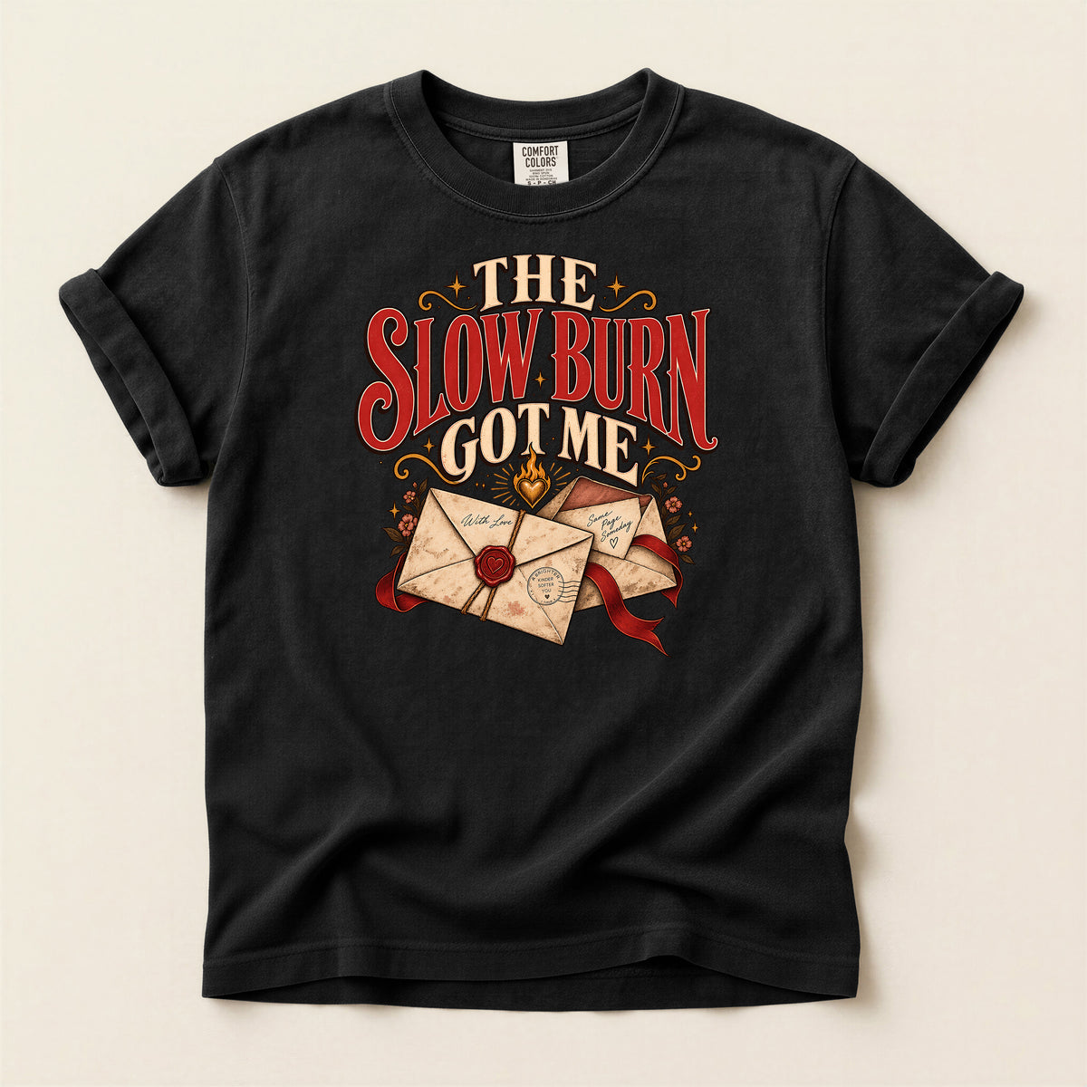 The Slow Burn To Me T-Shirt – Vintage Love Letters Design