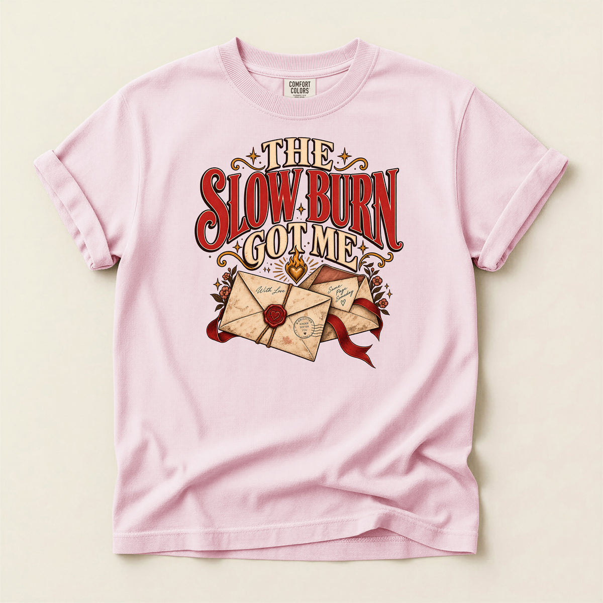 The Slow Burn To Me T-Shirt – Vintage Love Letters Design