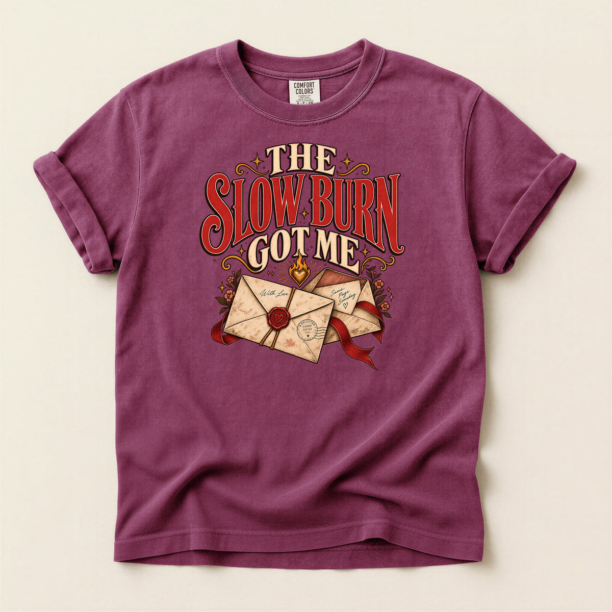 The Slow Burn To Me T-Shirt – Vintage Love Letters Design