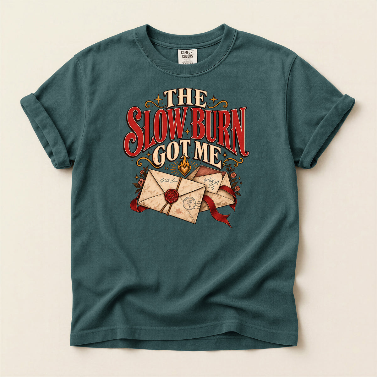 The Slow Burn To Me T-Shirt – Vintage Love Letters Design