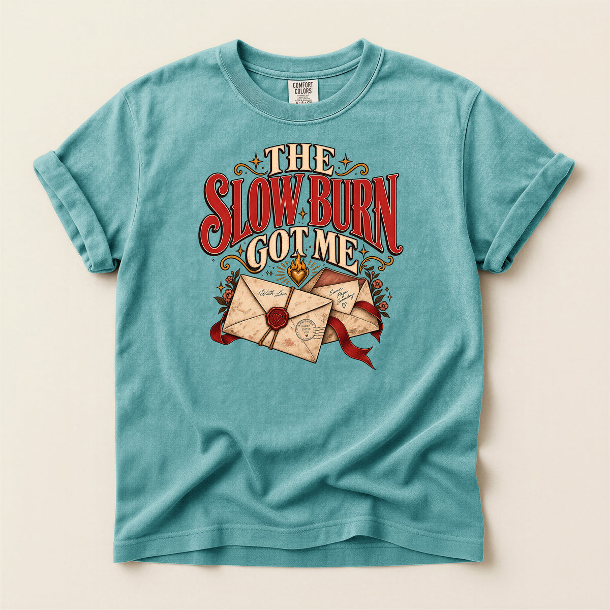 The Slow Burn To Me T-Shirt – Vintage Love Letters Design