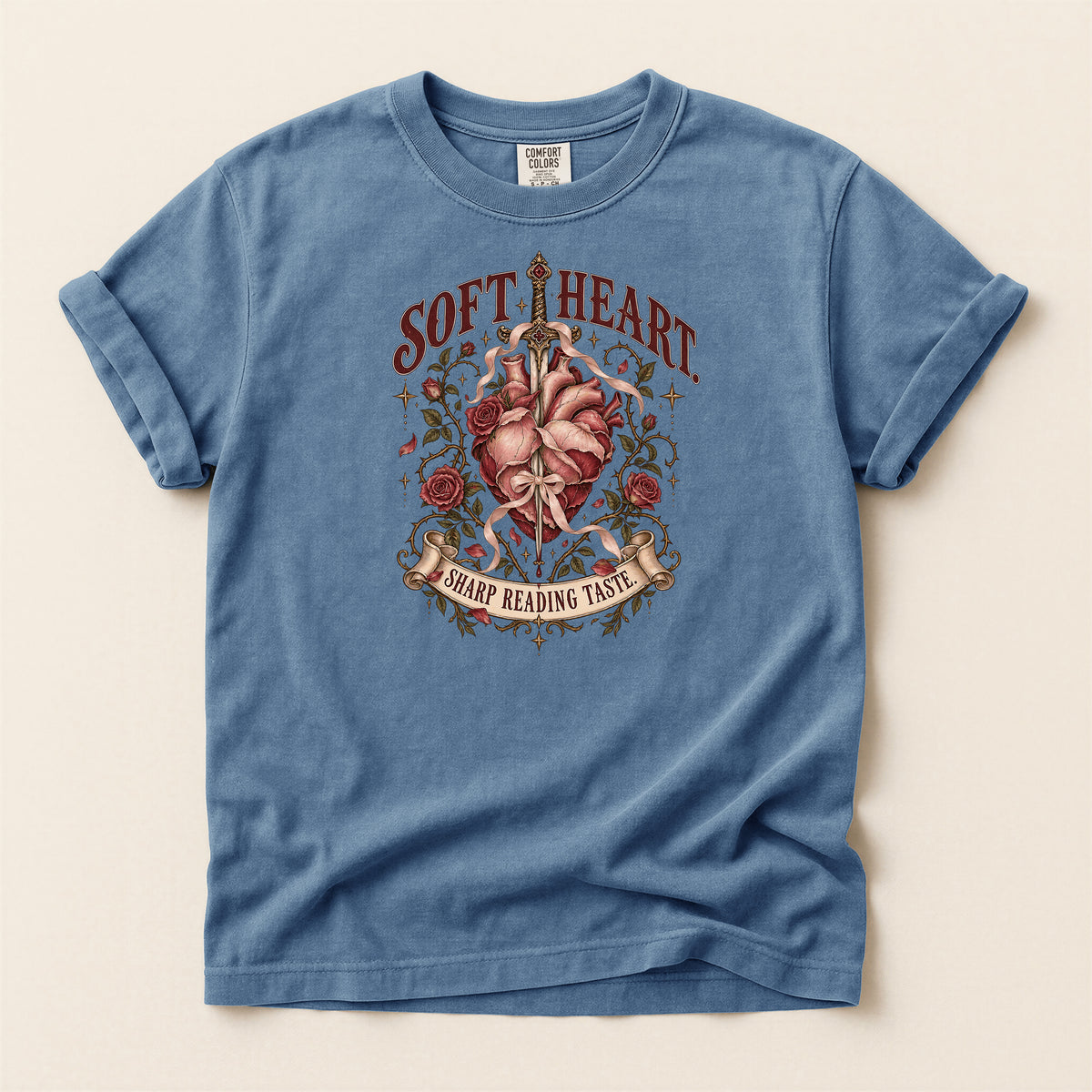 Soft Heart Sharp Reading Table Graphic T-Shirt