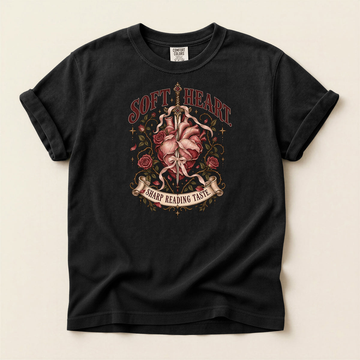 Soft Heart Sharp Reading Table Graphic T-Shirt