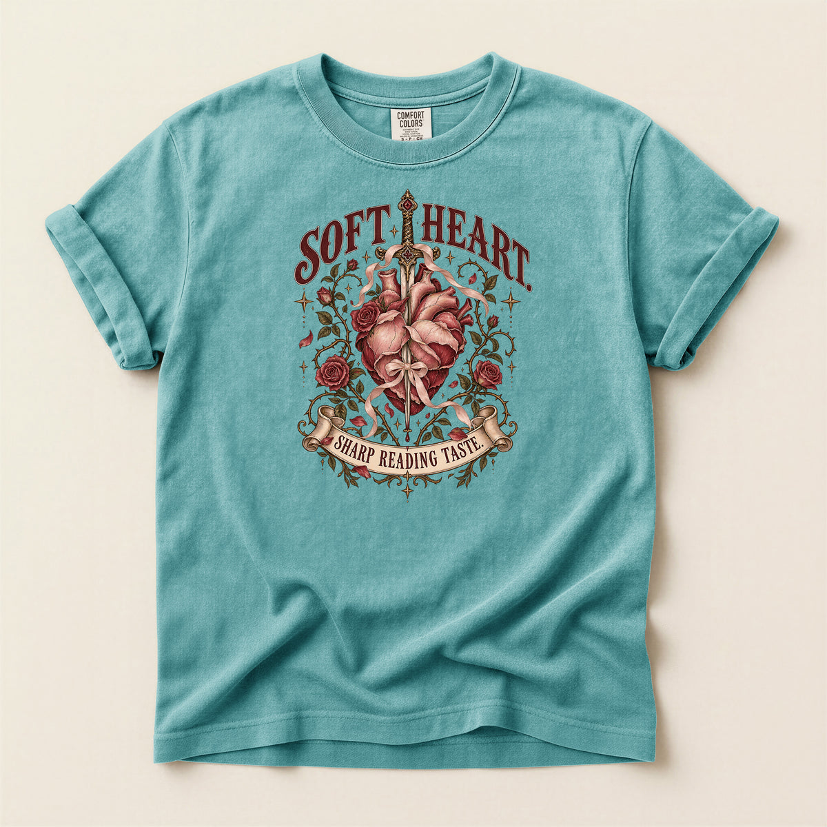 Soft Heart Sharp Reading Table Graphic T-Shirt