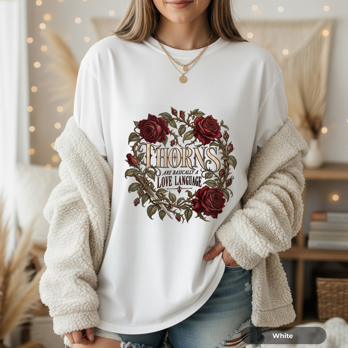 Thorns Love Language Rose Graphic T-Shirt