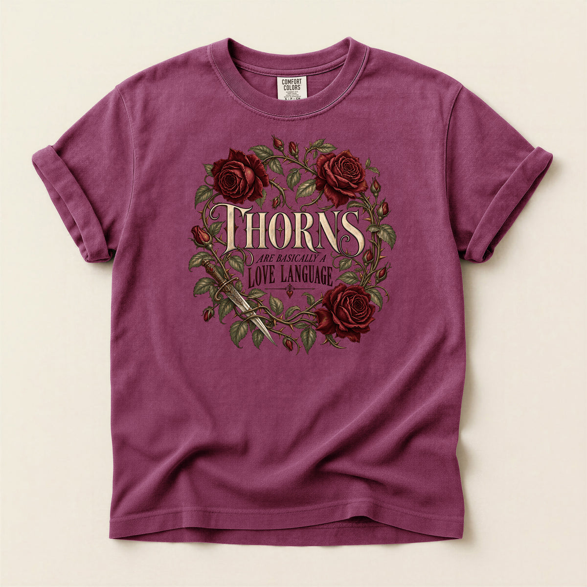Thorns Love Language Rose Graphic T-Shirt