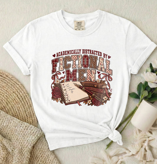 Academically Distracted by Fiction & Coffee Graphic T-Shirt