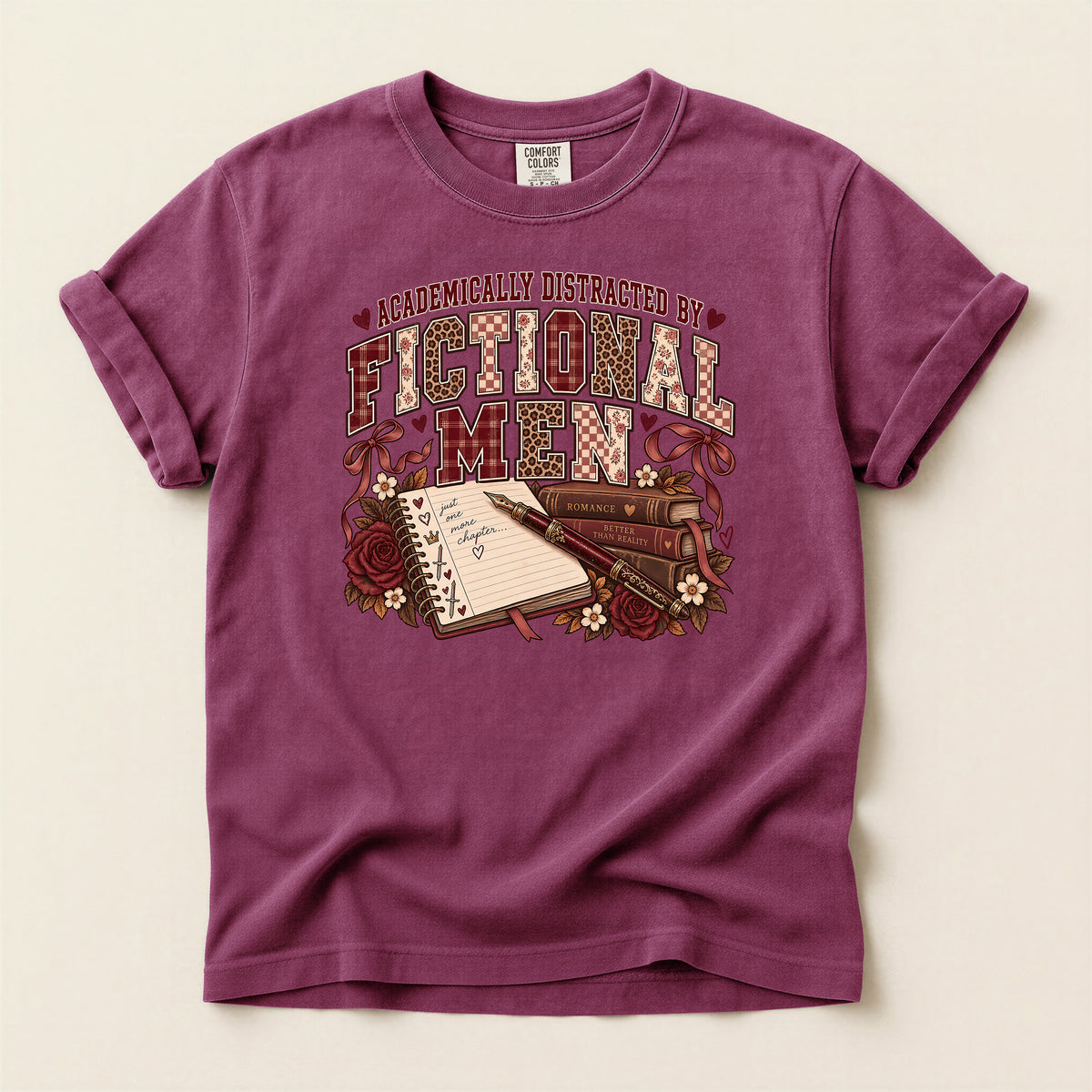 Academically Distracted by Fiction & Coffee Graphic T-Shirt