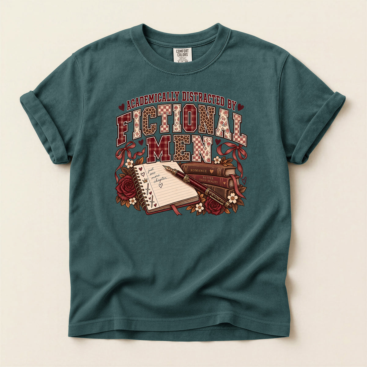 Academically Distracted by Fiction & Coffee Graphic T-Shirt