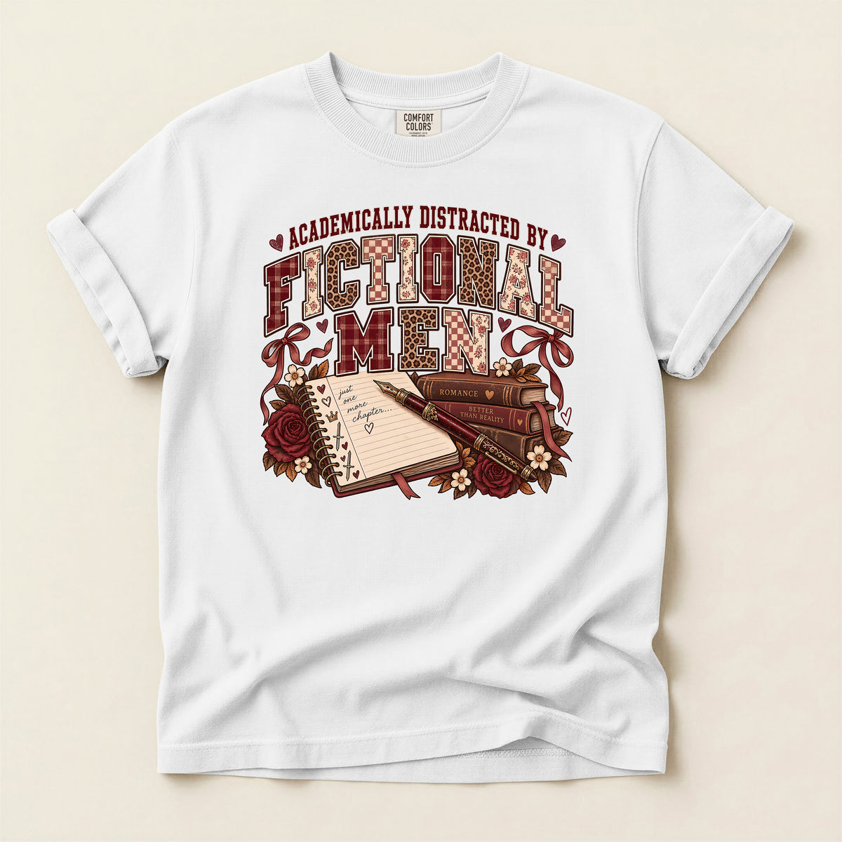 Academically Distracted by Fiction & Coffee Graphic T-Shirt