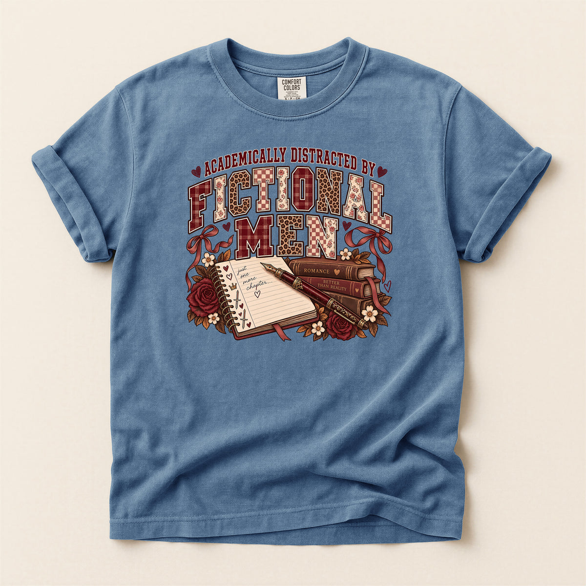 Academically Distracted by Fiction & Coffee Graphic T-Shirt