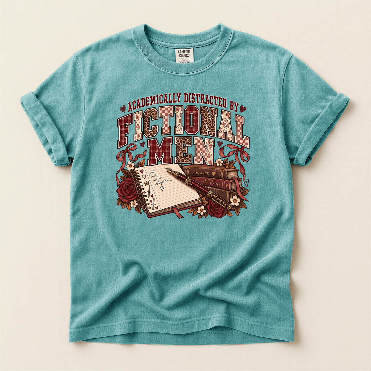 Academically Distracted by Fiction & Coffee Graphic T-Shirt