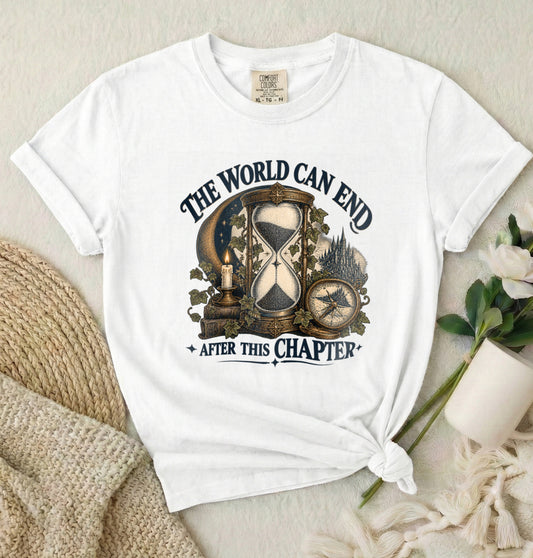 The World Can End After This Chapter Hourglass T-Shirt