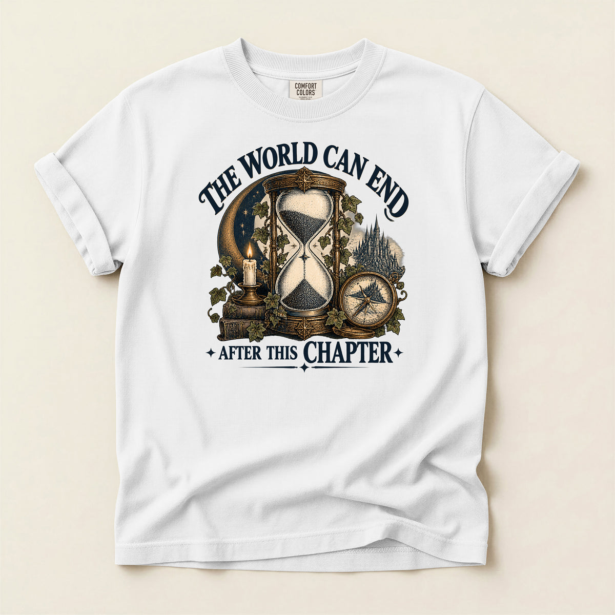 The World Can End After This Chapter Hourglass T-Shirt