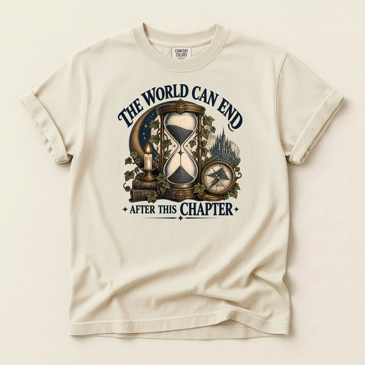The World Can End After This Chapter Hourglass T-Shirt
