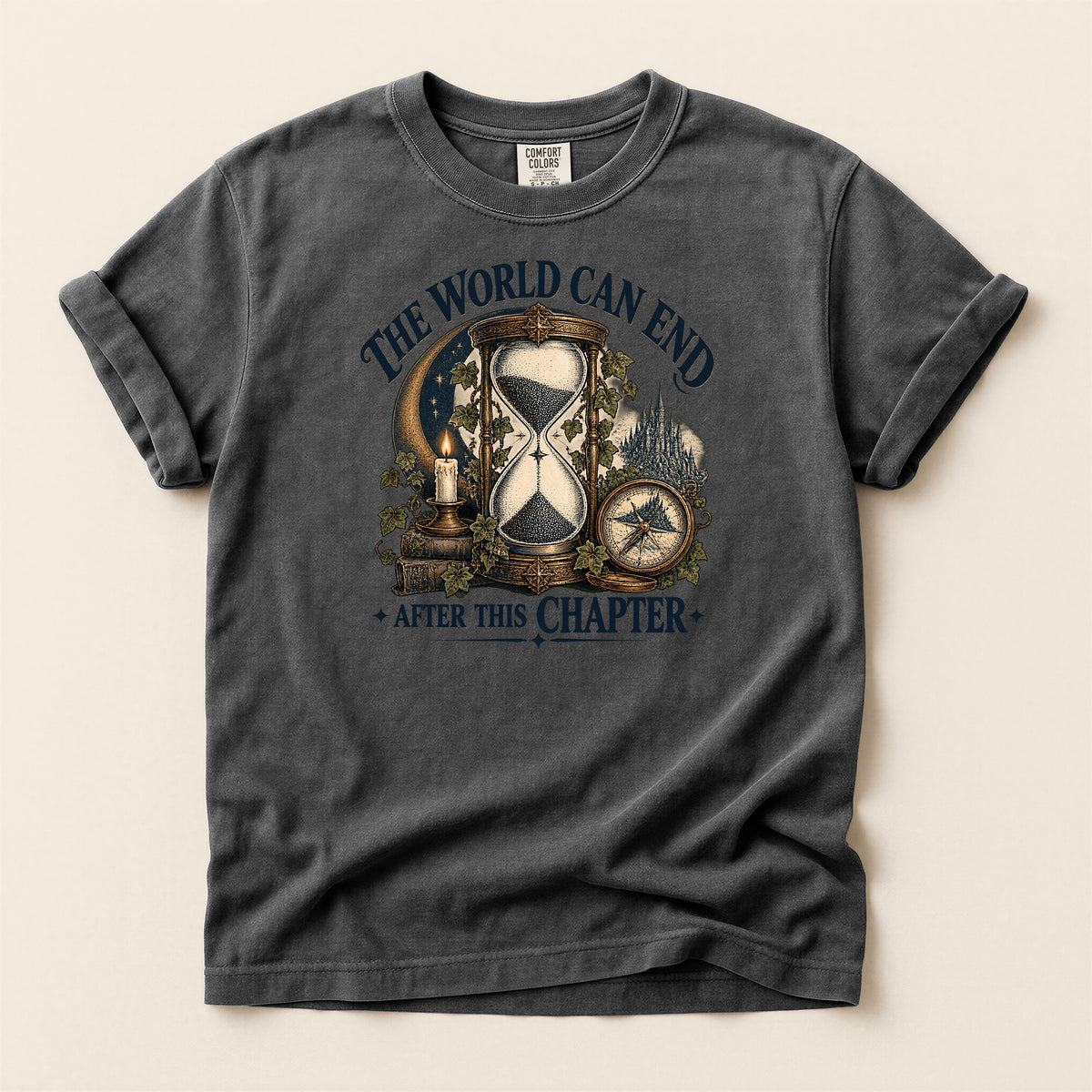 The World Can End After This Chapter Hourglass T-Shirt