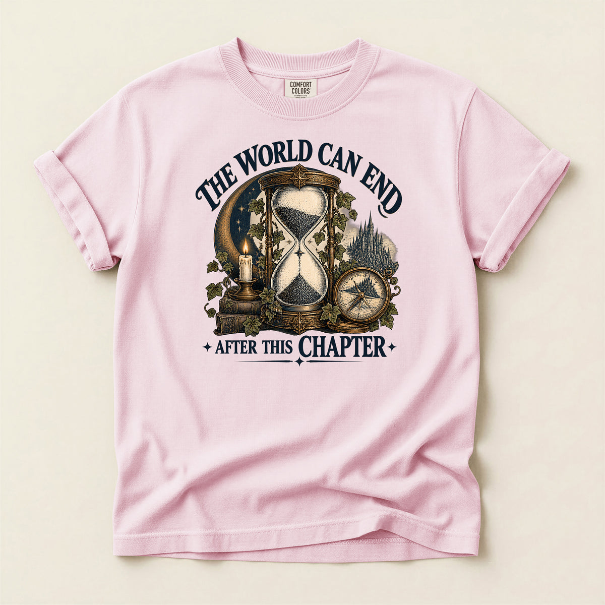 The World Can End After This Chapter Hourglass T-Shirt