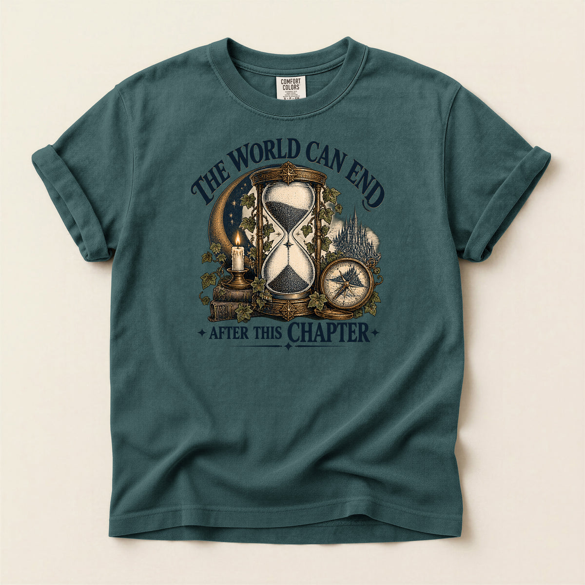 The World Can End After This Chapter Hourglass T-Shirt