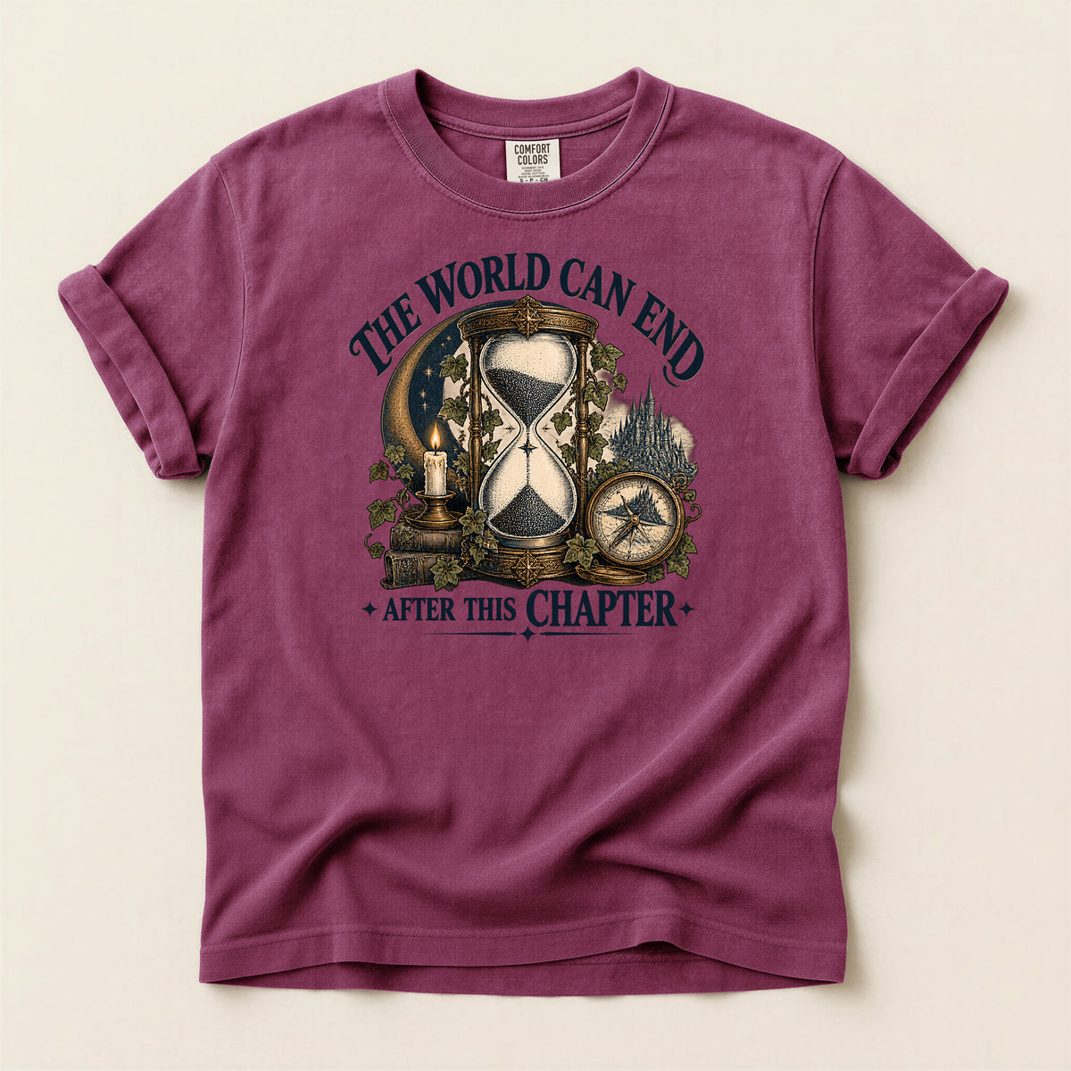The World Can End After This Chapter Hourglass T-Shirt