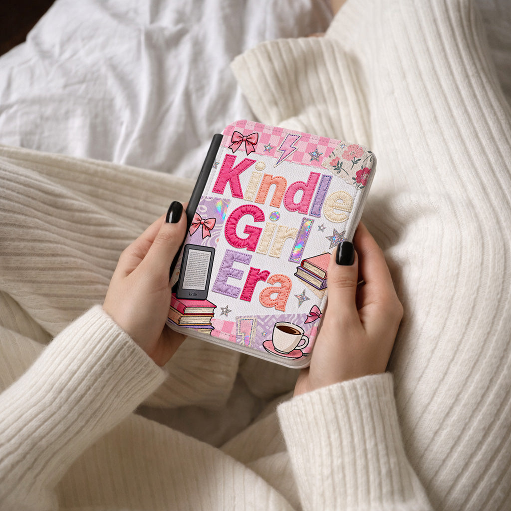 Kindle Case — 'Kindle Girl Era' Cute Pink Booklover E-Reader Cover