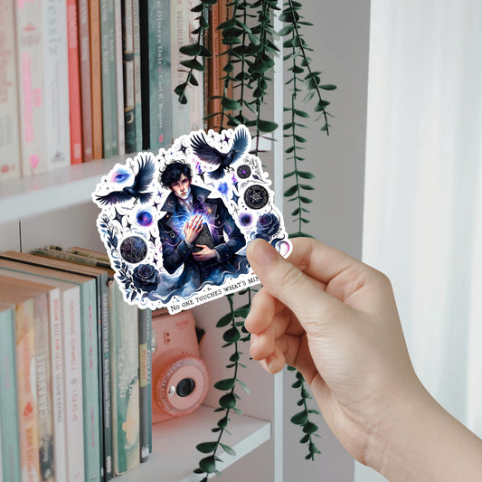 Enchanting Dark Mage Sticker — “No One Touches What’s Mine” Kiss-Cut