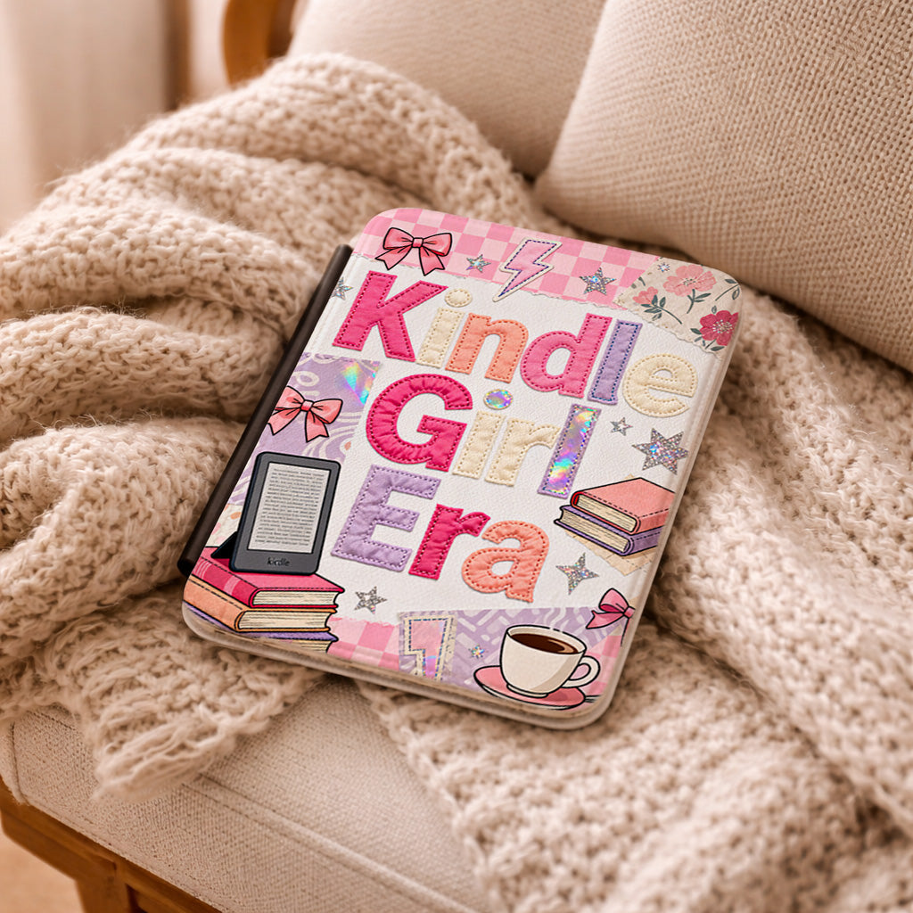 Kindle Case — 'Kindle Girl Era' Cute Pink Booklover E-Reader Cover