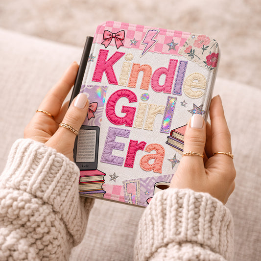 Kindle Case — 'Kindle Girl Era' Cute Pink Booklover E-Reader Cover