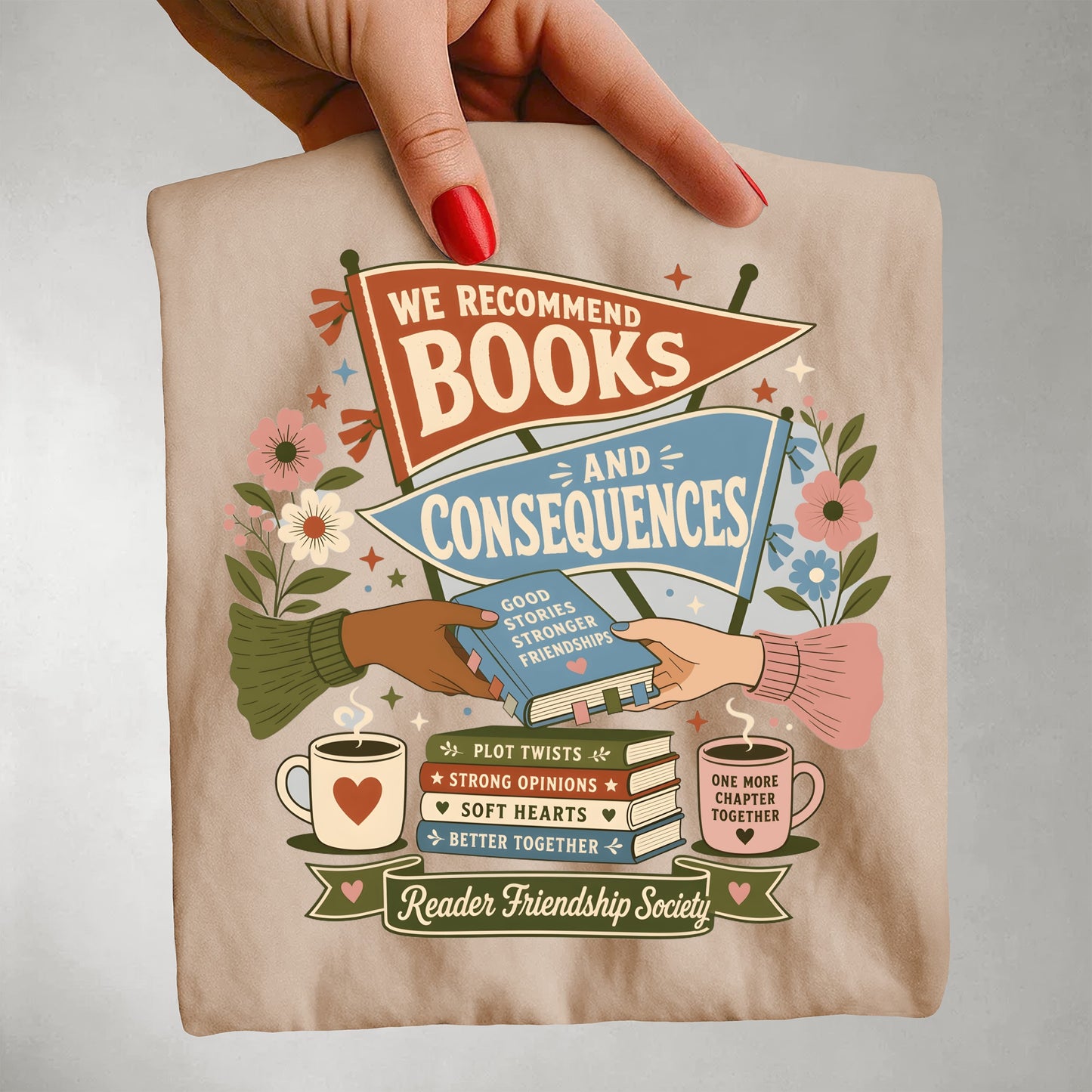 “We Recommend Books and Consequences” Literary Tee